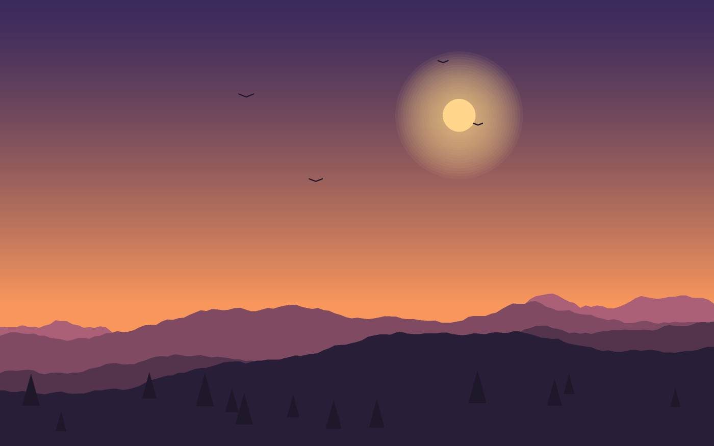 Ilustração de uma paisagem