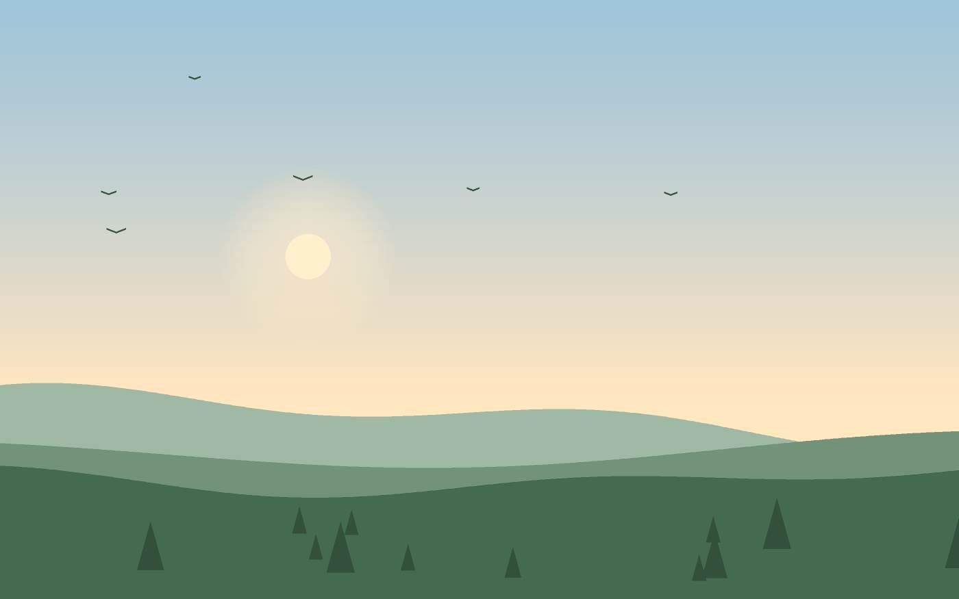 Ilustração de uma paisagem