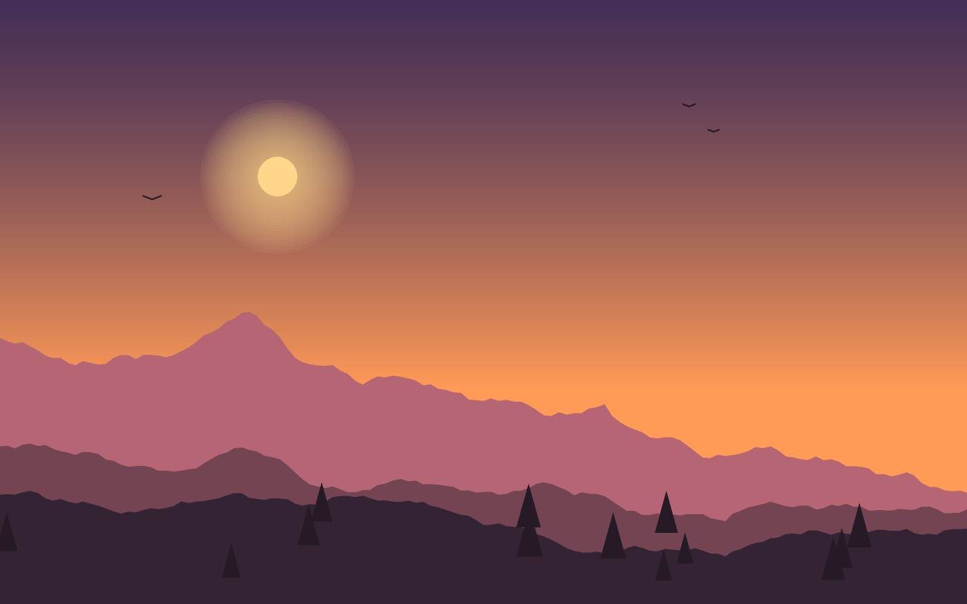 Ilustração de uma paisagem